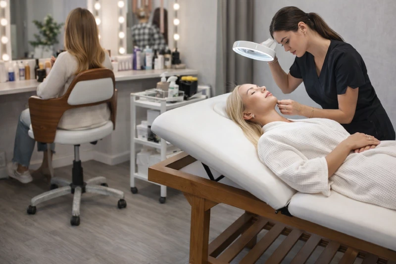 تخت ماساژ در حال استفاده